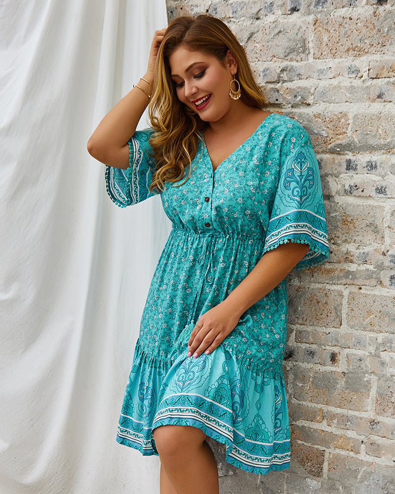 Plus size women's printed skirt