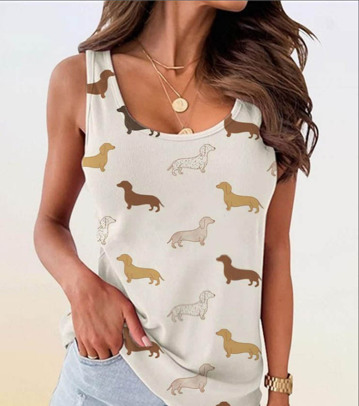 Hot Selling Printed Hot Stamping Sleeveless Womens T Shirts