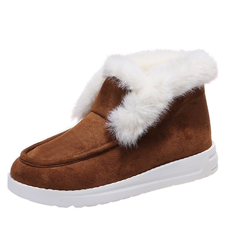 Snow Boots Warm Winter Shoes Plush Fur Ankle Boots Women