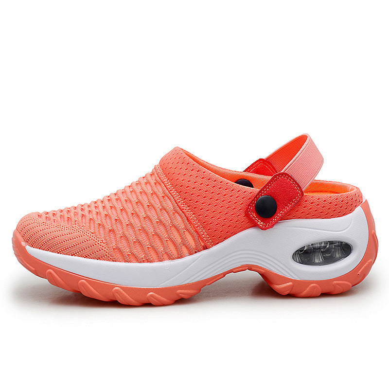 Spring And Summer Daily One Pedal Half Drag Breathable Light Air Cushion Women Sandals