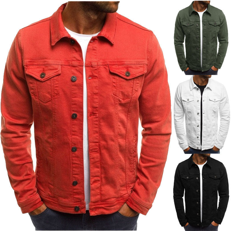 Casual Men Jacket Denim Button Shirt