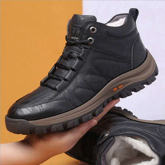 Winter Men's Cotton Shoes Wool Sports Leather Shoes