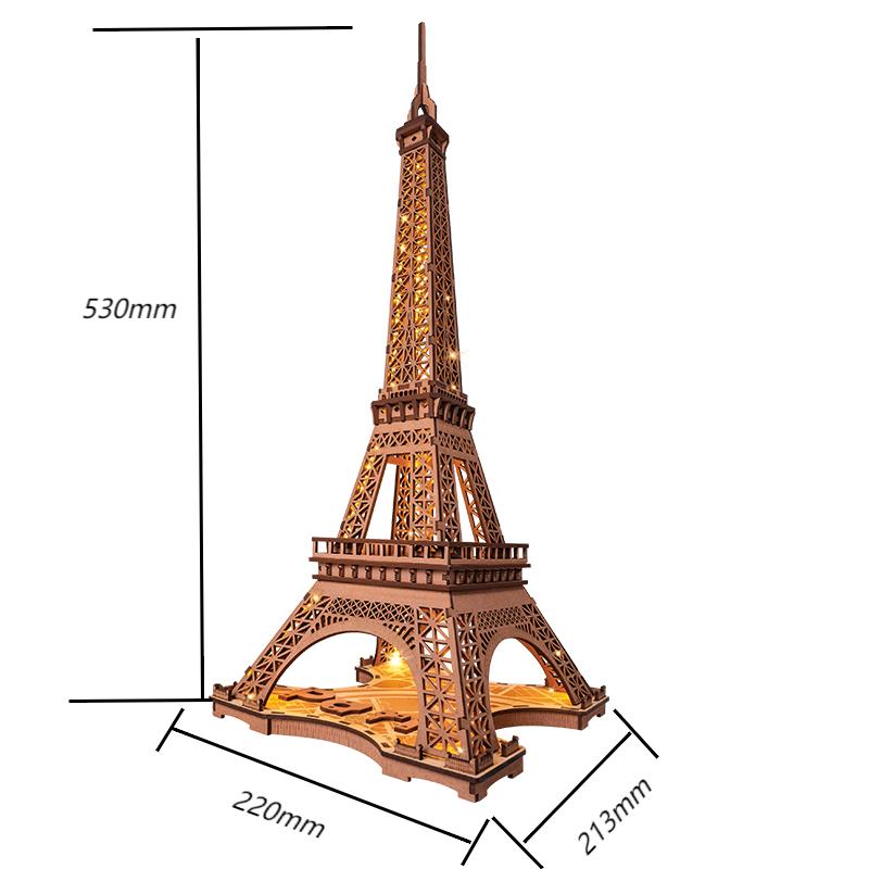 Rolife Night Of The Eiffel Tower Large Wooden Puzzle With 4 Light Shows For Gift