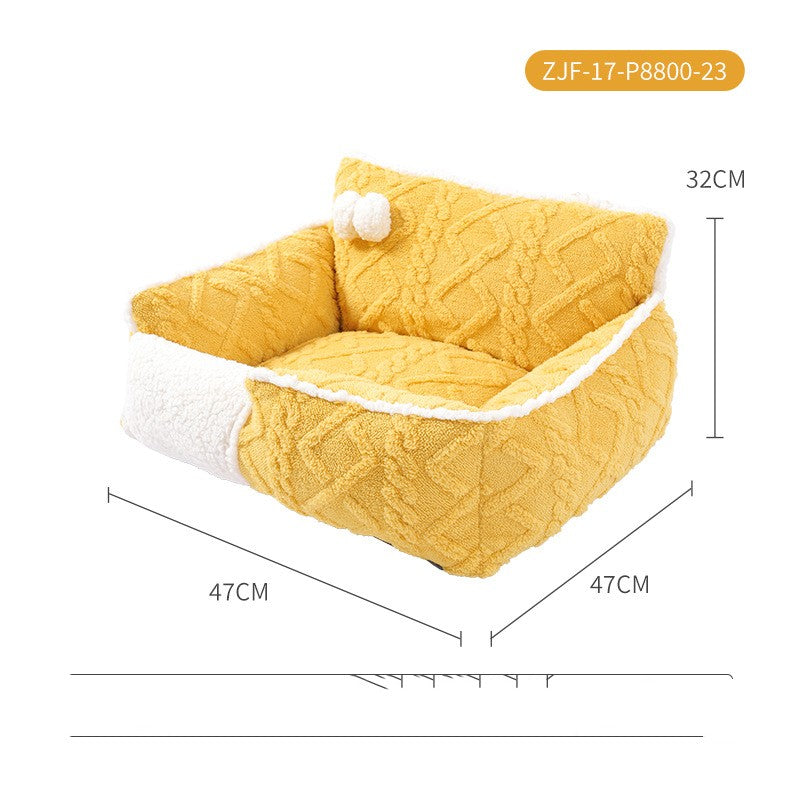 Yellow Cheese Cat Nest Thickened Warm