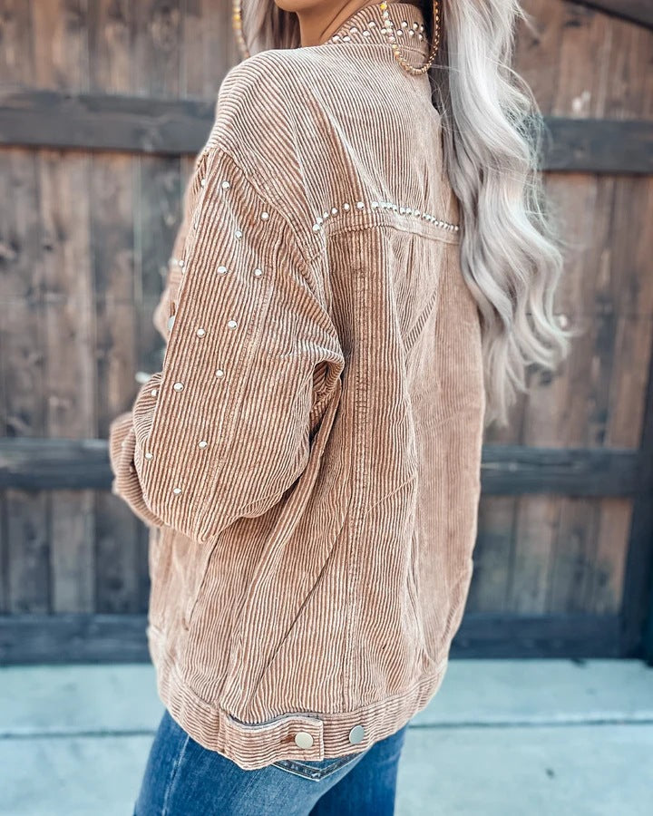 Women's Fashionable Corduroy Short Coat