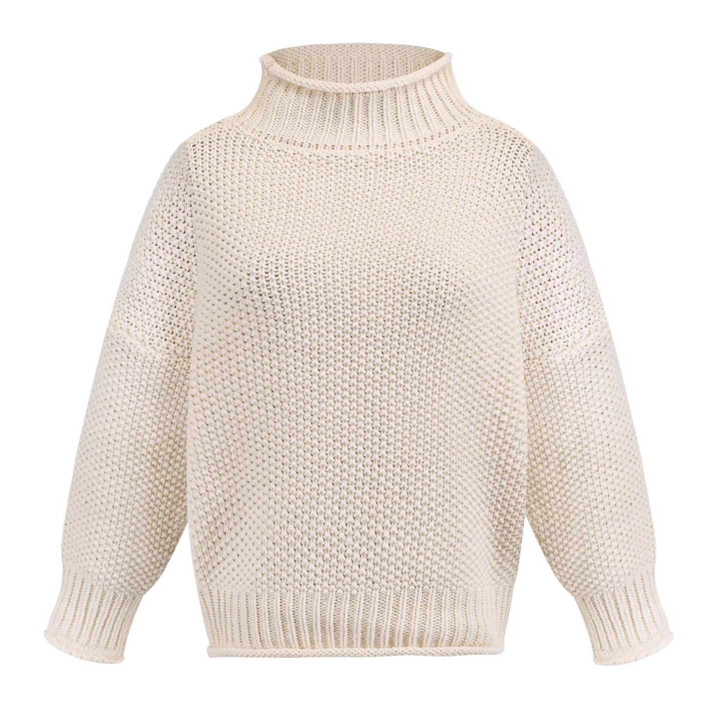 Cardigan Thick Thread Turtleneck Pullover