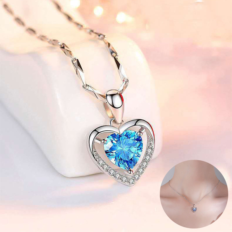 925 Heart-shaped Rhinestones Necklace Luxury Personalized Necklace For Women Jewelry Jewelry Valentine's Day Gift