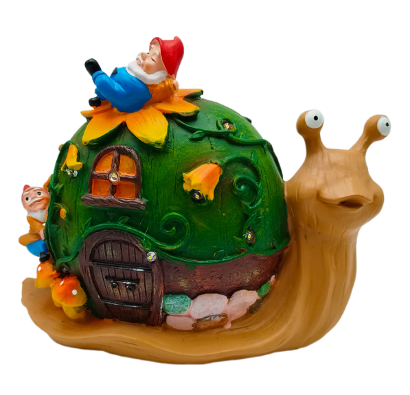 Solar powered outdoor animal snail elf ornament