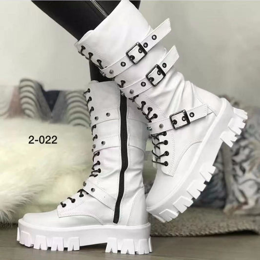 Mid-calf Buckle Knight Boots Women