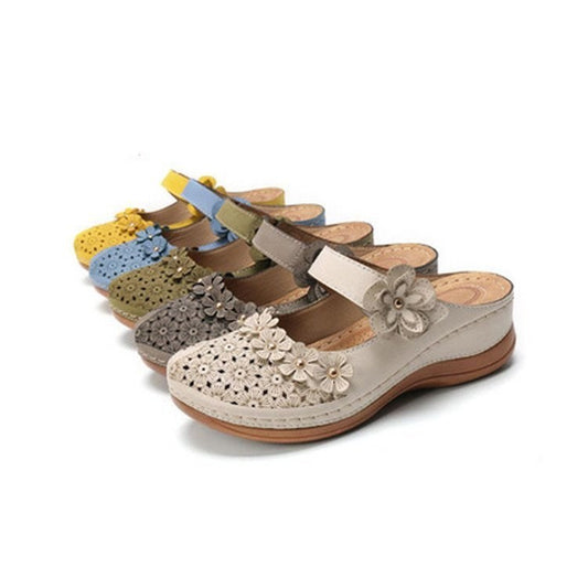 One Word Retro Sandals Female Baotou Slippers