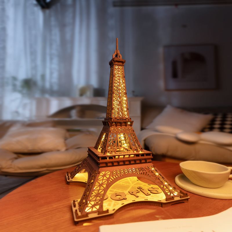 Rolife Night Of The Eiffel Tower Large Wooden Puzzle With 4 Light Shows For Gift