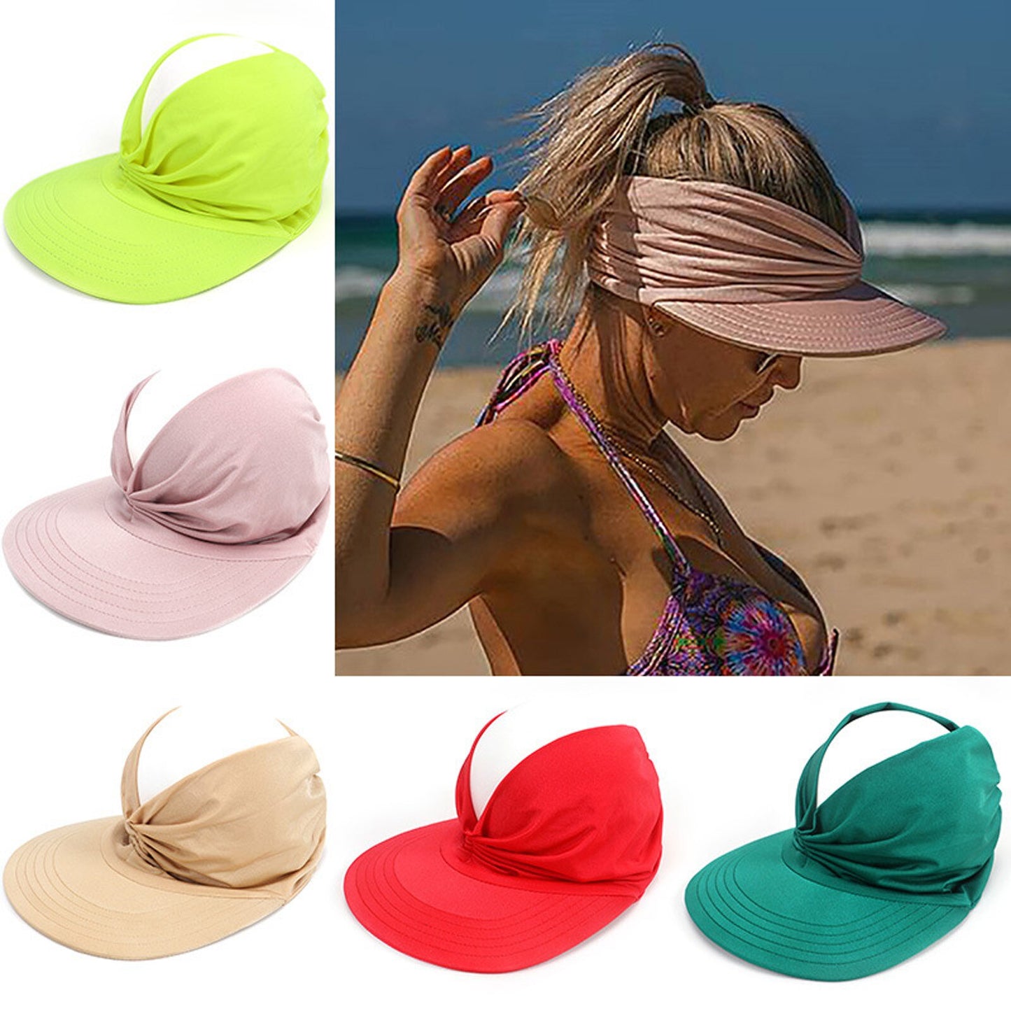 Cross-Border New Anti-Ultraviolet Sun Visor Outdoor Fashion Trend Empty Top Hat, Creative Big Brim Hat