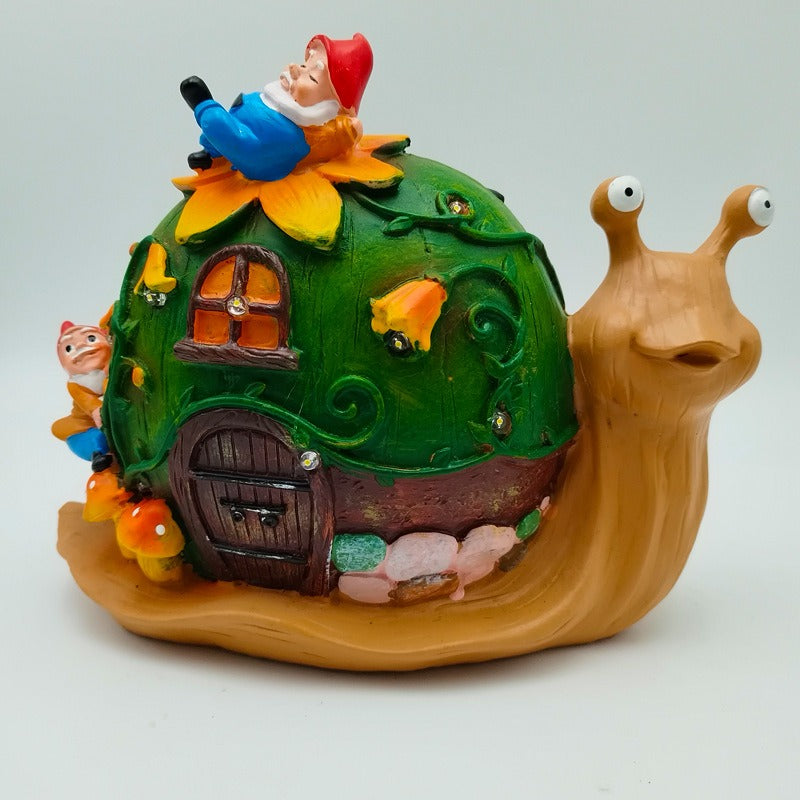 Solar powered outdoor animal snail elf ornament