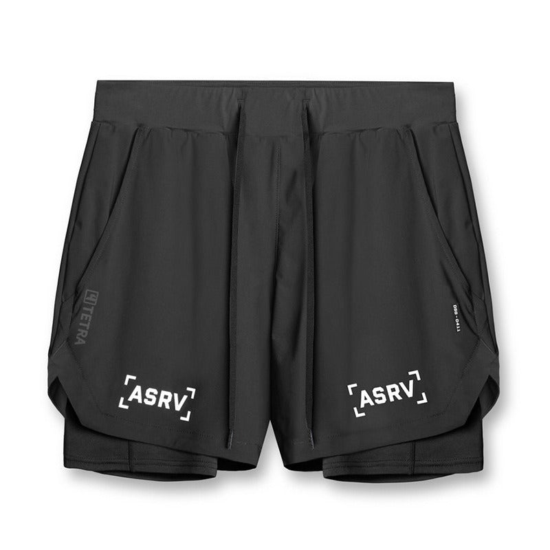 Sports Shorts, Mens Trendy Brand Anti Glare Double Layer Quick Drying Basketball Pants, Outdoor Running Fitness Capris