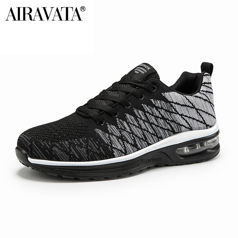 Flying woven air cushion men's shoes trend sports shoes breathable running shoes men's casual shoes