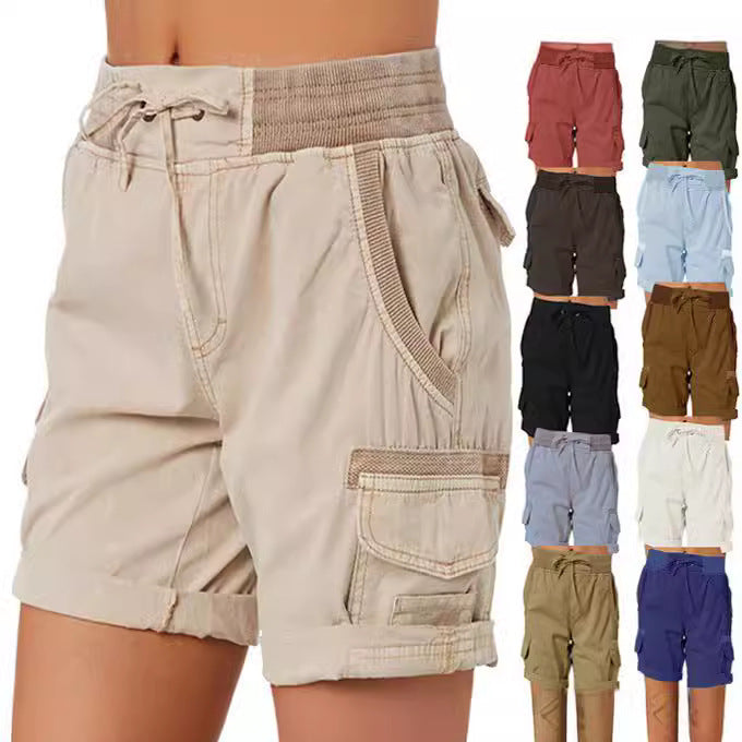 Women's Casual High Waist Cargo Shorts