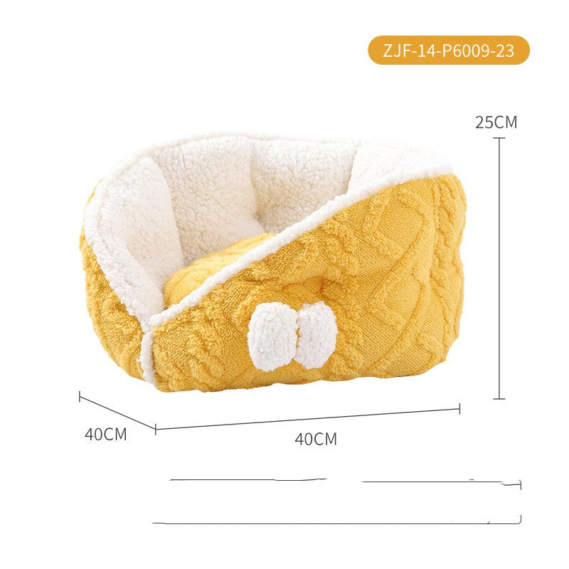 Yellow Cheese Cat Nest Thickened Warm