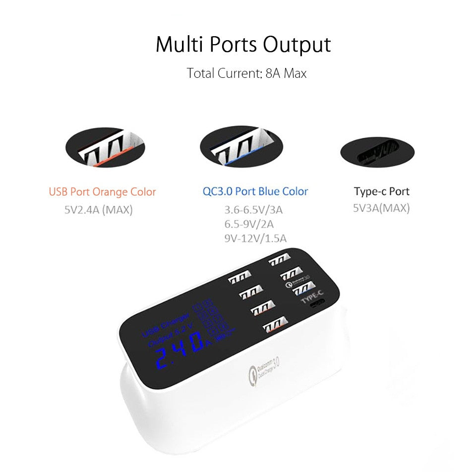 Quick Charge 3.0 Ordinary Smart USB Charger Station