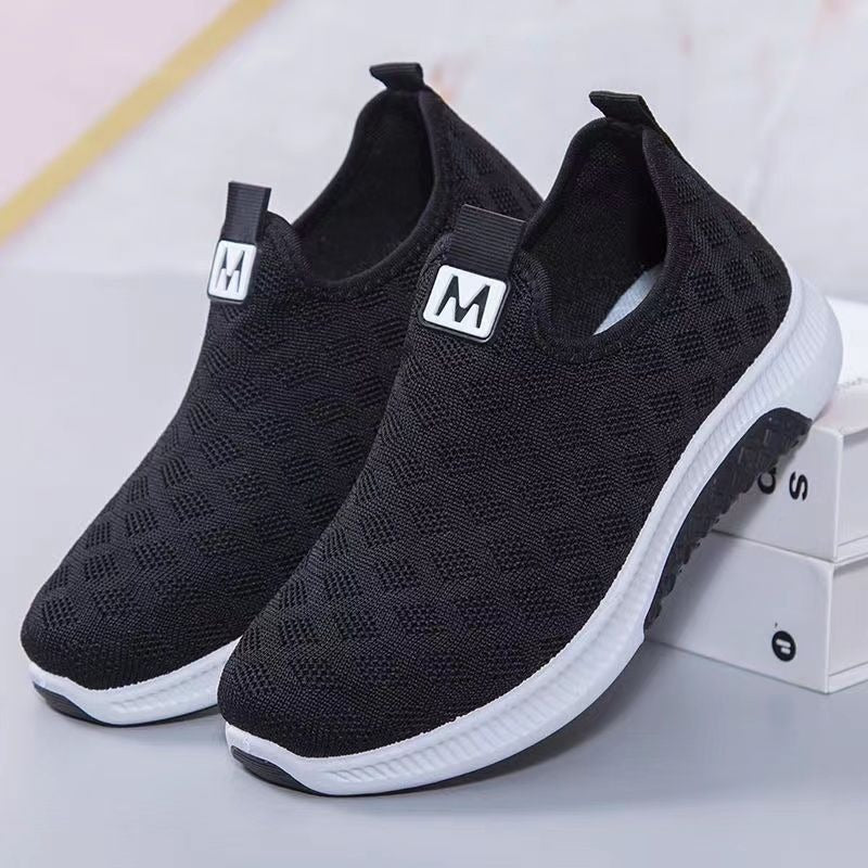 Summer Mesh Comfortable Women Shoes Breathable Hollow Sports Walking Sneakers Casual Flat Ladies Solid Shoes