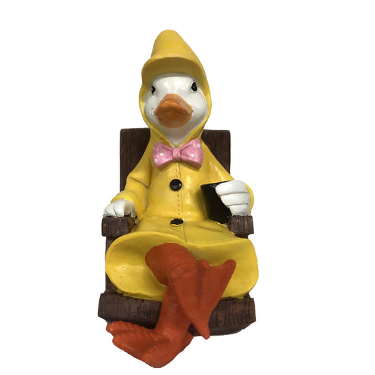 Outdoor Raincoat Duck Solar Light Resin Decoration