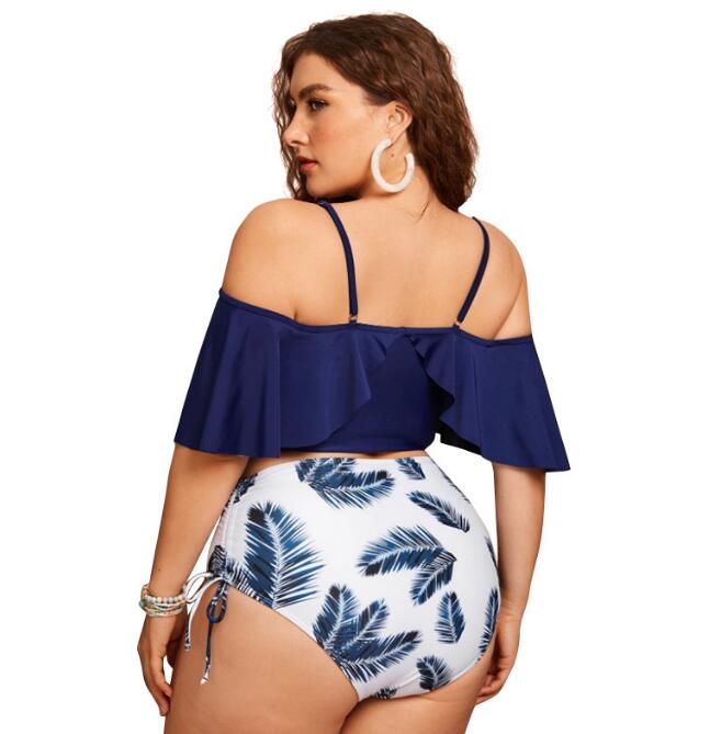 Women's Plus Size Ruffled Bikini Swimsuit Fat Woman Split Swimsuit Bikini