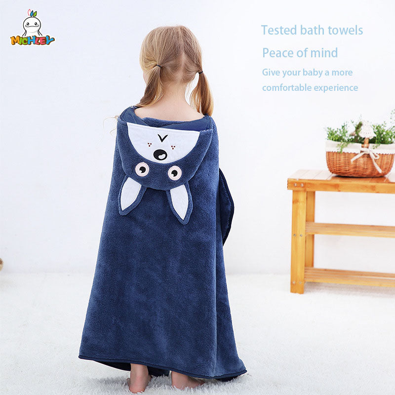 MICHLEY Baby Polyester Brocade Bath Towel Children's Soft Absorbent Beach Towel Children With Hood Bath Towel