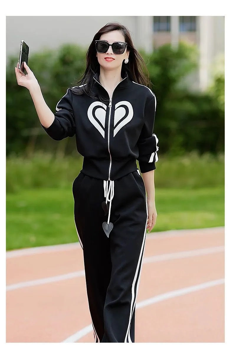 Women's Versatile Casual Printed Sports Suit