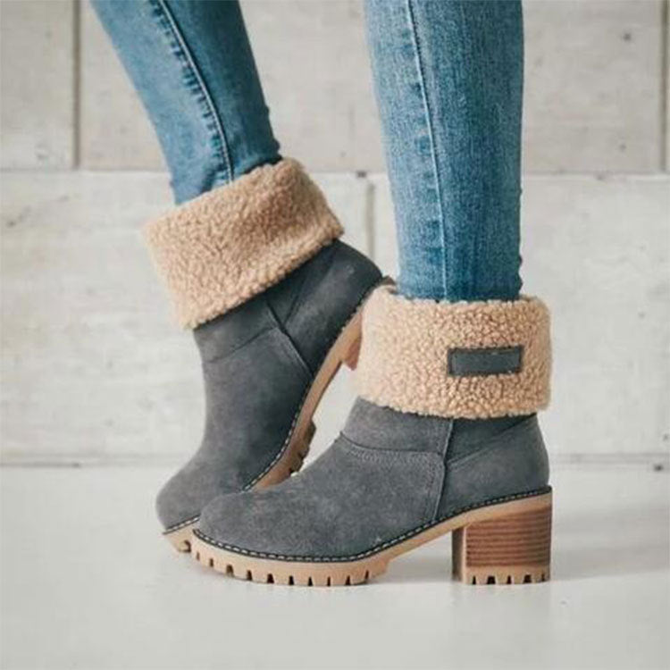 Suede Ankle Boots Adjustable Platform Heels Shoes