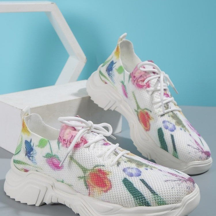 Flower Sports Shoes Women's Fashion Flat