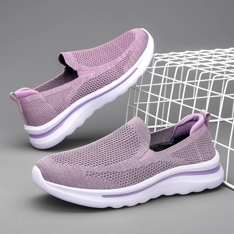 Breathable Mesh Sports Women Walking Jogging Flat Shoes