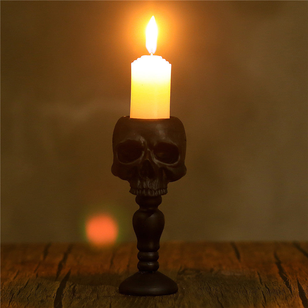 Three-dimensional Skull Column Candlestick Home Decoration