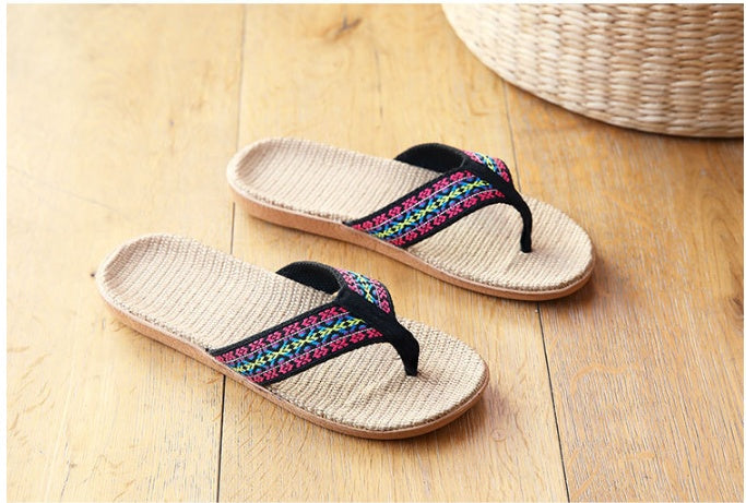 Women's Home Linen Slippers Non-slip Indoor Sandals