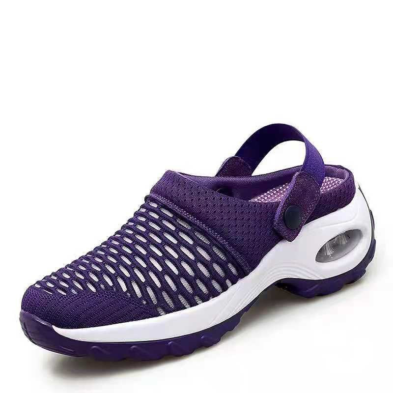 Spring And Summer Daily One Pedal Half Drag Breathable Light Air Cushion Women Sandals