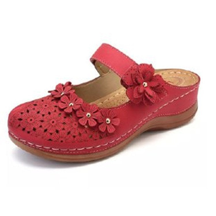 One Word Retro Sandals Female Baotou Slippers