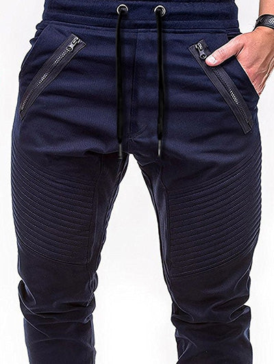 Zippers Embellished Drawstring Jogger Pants