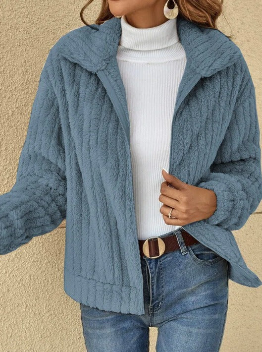 Women's Autumn And Winter New Style Pit Strip Wool Cardigan Lapel Short Coat