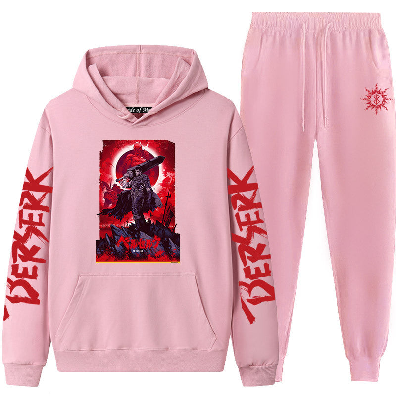 Bersek Sword Legend Couple Sweater Pants Hoodie Set for Men and Women