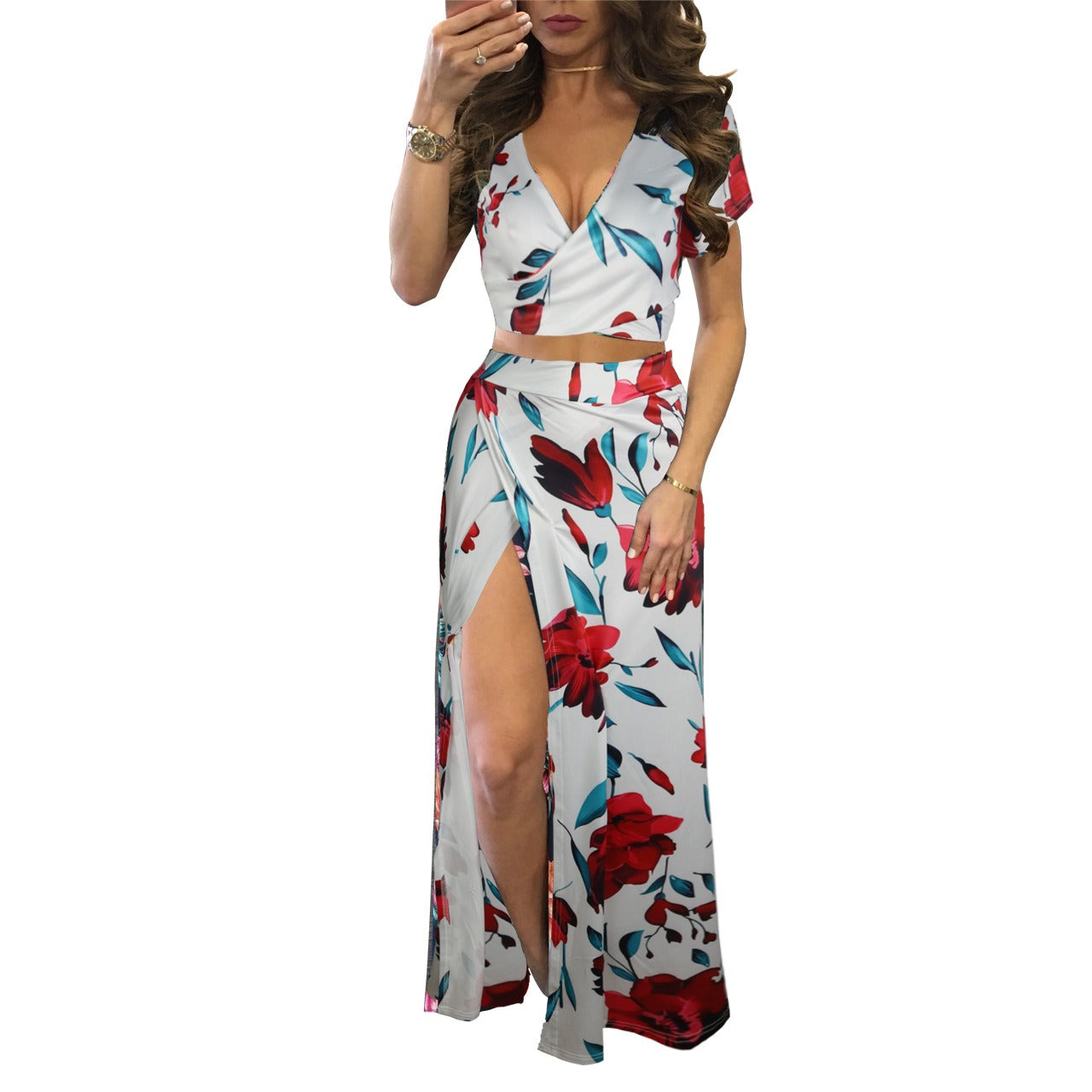 Classic Floral Hot Sale Dress Two Piece Set