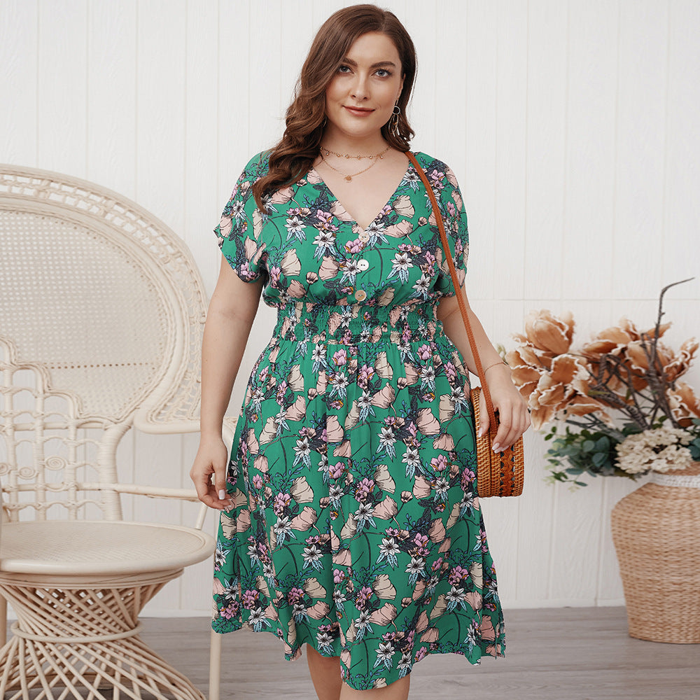 Plus size print dress