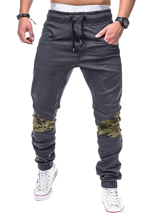 Elastische Taillen-Camouflage-Patchwork-Jogginghose