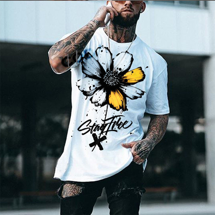 Short Sleeved Shirt Men's A Of Spades Print Crew Neck T Shirt