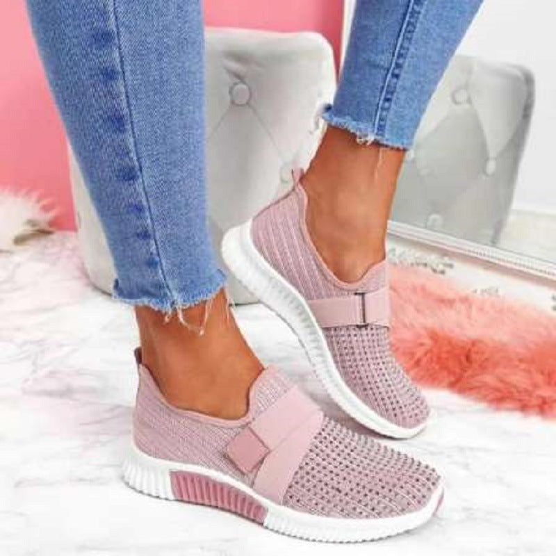 Rhinestone Flat Casual Shoes Women's Plus Size Summer New Sports Shoes