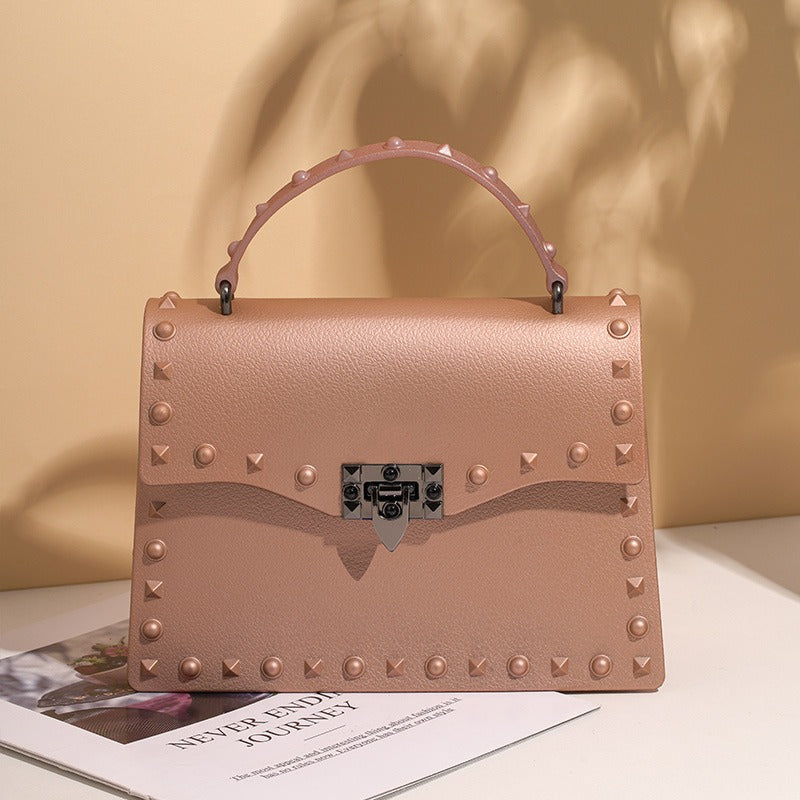 Fashion modern Ladies square mini Jelly HandBags Women punk Waterproof Chain purse Pvc Girls cool shoulder bag