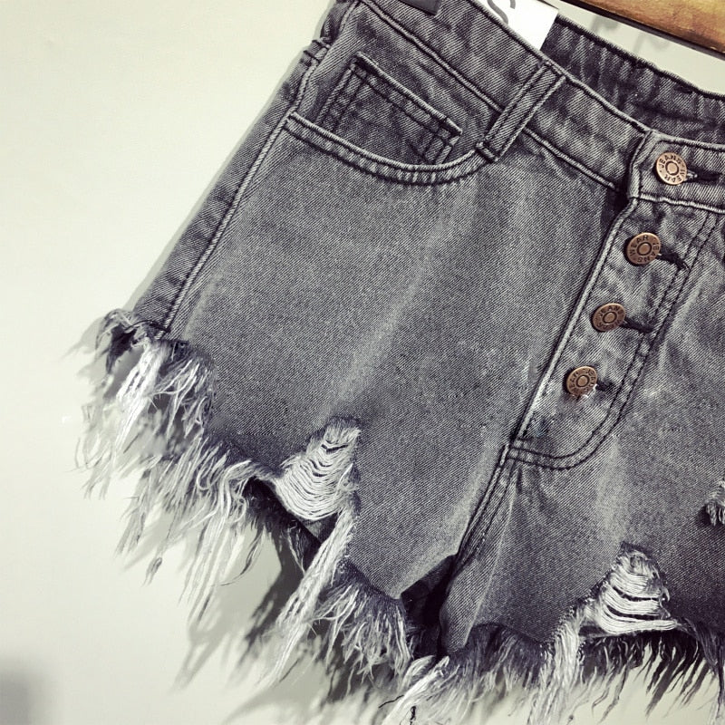 weibliche Mode lässig Sommer coole Frauen Denim Beute Shorts hohe Taillen pelzgefütterte Beinöffnungen Plus Größe sexy kurze Jeans 