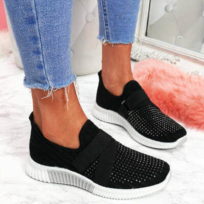 Rhinestone Flat Casual Shoes Women's Plus Size Summer New Sports Shoes