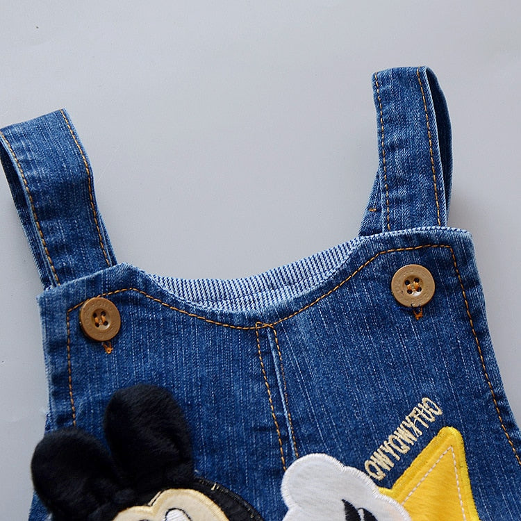 Cartoon Baby Boy Clothes Denim Pants Elastic Waist Trousers Children's Jeans