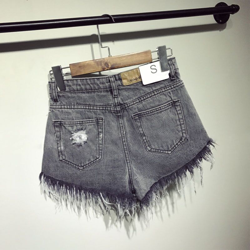 weibliche Mode lässig Sommer coole Frauen Denim Beute Shorts hohe Taillen pelzgefütterte Beinöffnungen Plus Größe sexy kurze Jeans 