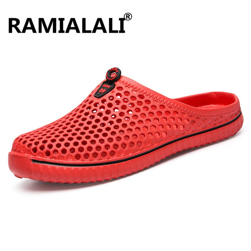 Summer Sandals Men Mesh Shoes Mules Clogs Breathable Beach Slippers Male Water Hollow Aqua Wading Chaussure Homme