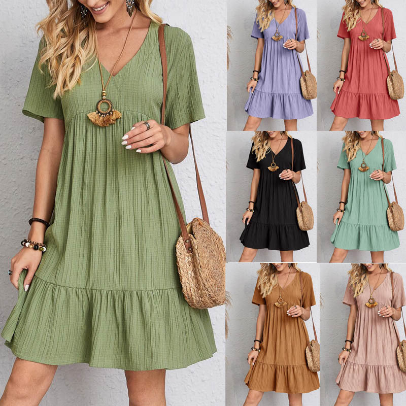 Women's Loose Casual Short-sleeved Corset Dress