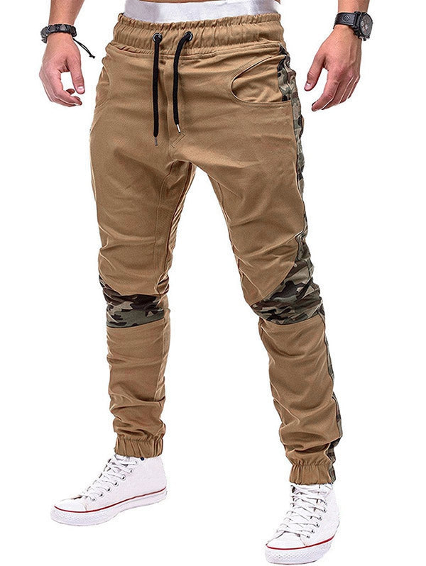 Elastic Waist Camo Patchwork Jogger Pants